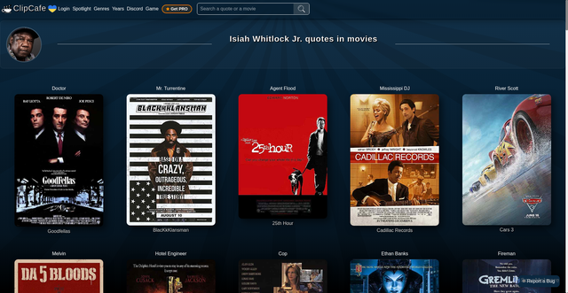 Security scan screenshot of https://clip.cafe/actor/Isiah%2BWhitlock%2BJr.