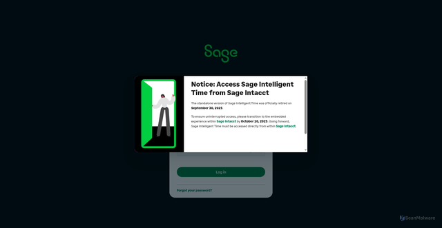 Security scan screenshot of https://time.sage.com