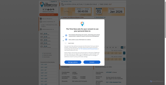 Security scan screenshot of https://es.thetimenow.com/chile