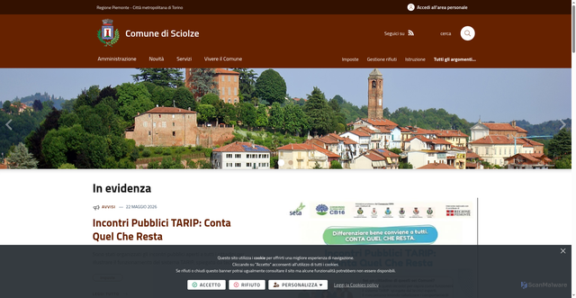 Security scan screenshot of https://www.comune.sciolze.to.it