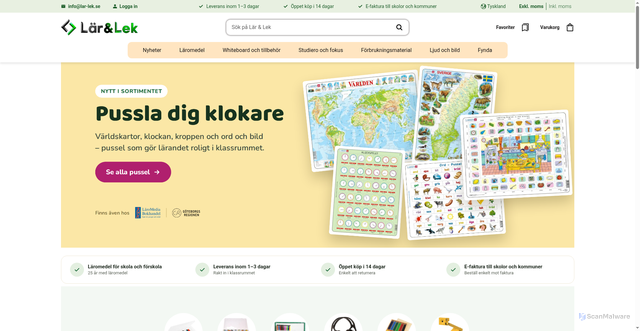 Security scan screenshot of https://lar-lek.se