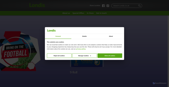 Security scan screenshot of https://www.londis.co.uk