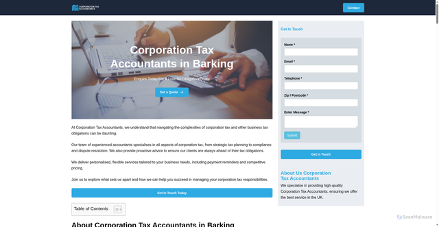 Security scan screenshot of https://corporation-tax-accountants.co.uk/near-me/greater-london-barking/