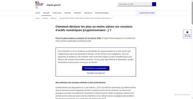 Security scan screenshot of https://crypto-francedeclaration.com/index.html
