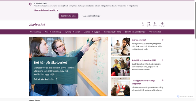 Security scan screenshot of https://www.skolverket.se/