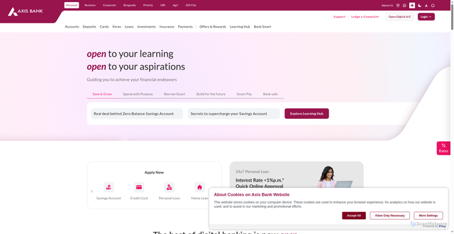 Security scan screenshot of https://axis.bank.in