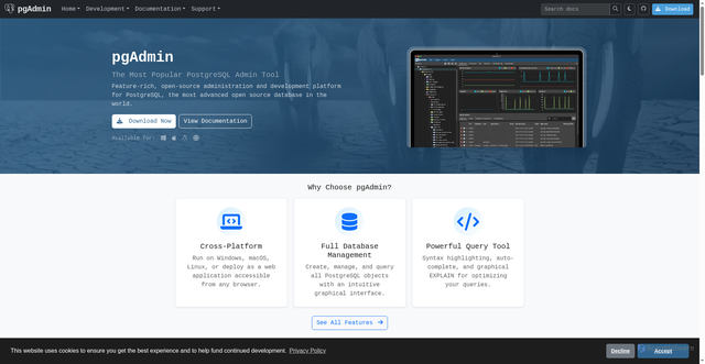 Security scan screenshot of https://pgadmin.org
