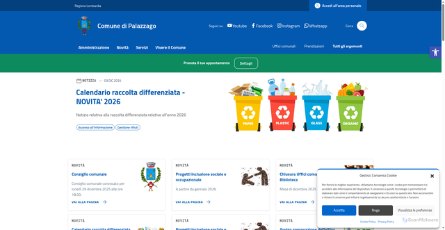 Security scan screenshot of https://comune.palazzago.bg.it/