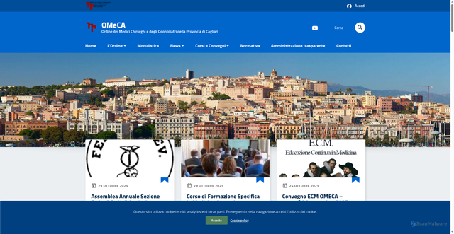 Security scan screenshot of https://www.omeca.it/