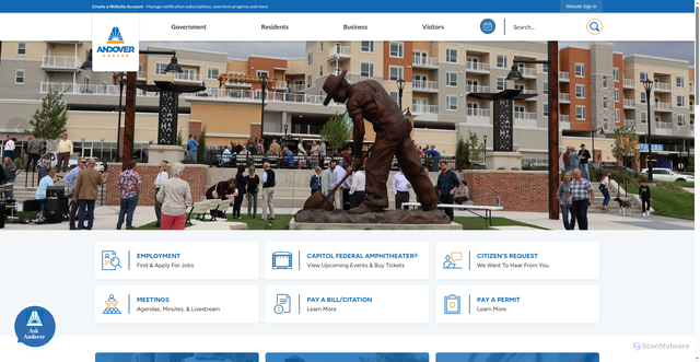 Security scan screenshot of https://andoverks.gov/