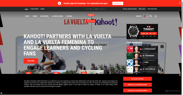 Security scan screenshot of https://www.lavuelta.es