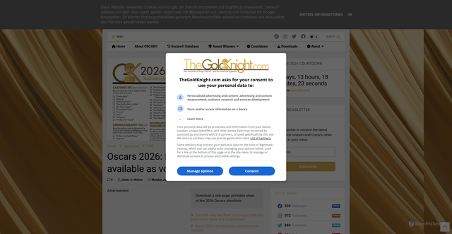 Security scan screenshot of https://www.thegoldknight.com/2026/01/oscars-2026-printable-shortlists.html