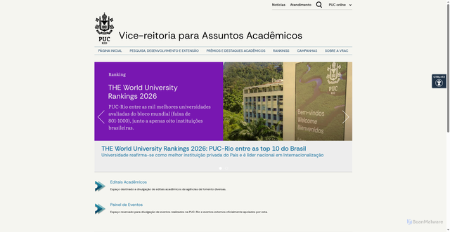 Security scan screenshot of https://vrac.puc-rio.br