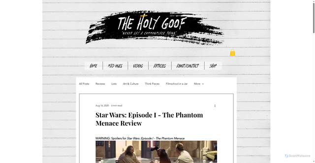 Security scan screenshot of https://www.theholygoof.com/post/star-wars-episode-1-the-phantom-menace