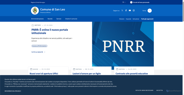 Security scan screenshot of https://www.comune.san-leo.rn.it/