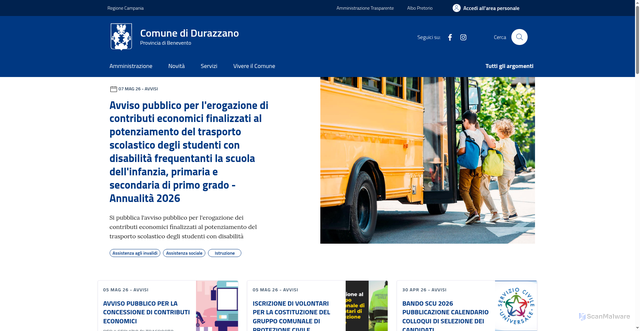 Security scan screenshot of https://www.comune.durazzano.bn.it