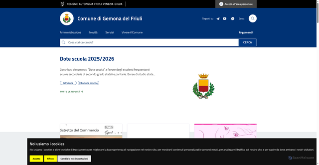 Security scan screenshot of https://www.comune.gemona-del-friuli.ud.it/