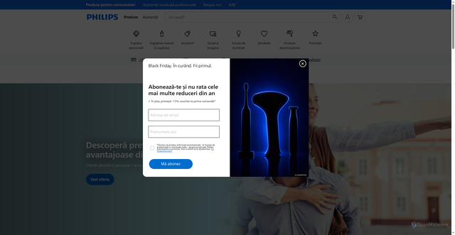 Security scan screenshot of https://philips.ro
