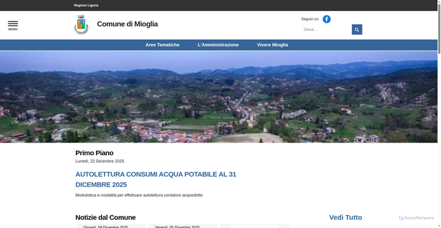 Security scan screenshot of https://www.comune.mioglia.sv.it/