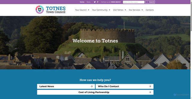Security scan screenshot of https://www.totnestowncouncil.gov.uk/