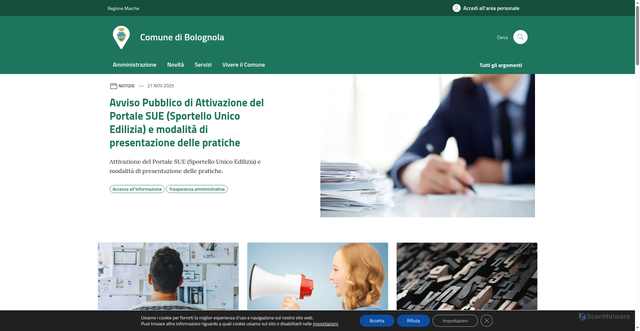 Security scan screenshot of https://www.comune.bolognola.mc.it/