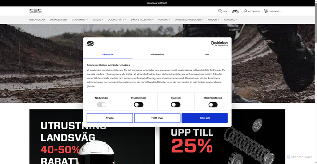 Security scan screenshot of https://www.cec.se/