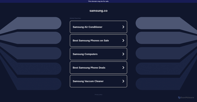 Security scan screenshot of https://samsung.co/A1b2C3d