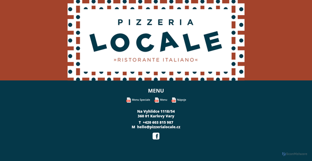 Security scan screenshot of https://www.pizzerialocale.cz