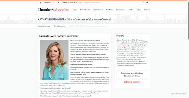 Security scan screenshot of https://www.chambers-associate.com/the-big-interview/kathryn-ruemmler-obamas-former-white-house-counsel