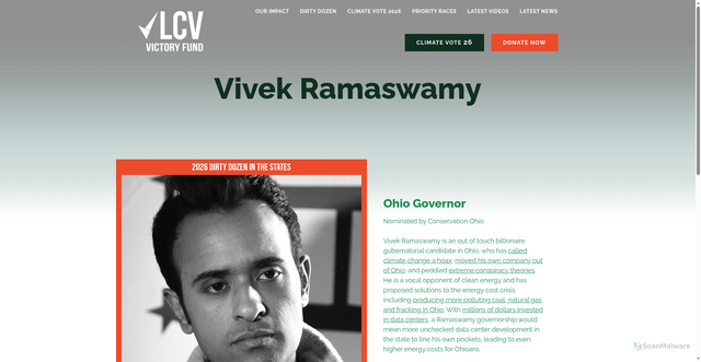 Security scan screenshot of https://www.lcvvictoryfund.org/candidate/vivek-ramaswamy/