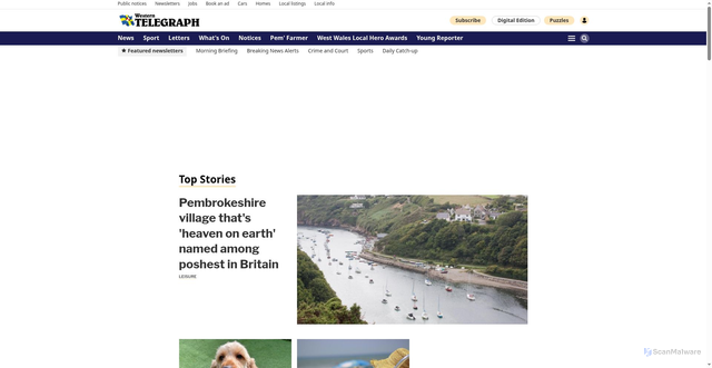 Security scan screenshot of https://www.westerntelegraph.co.uk