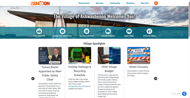 Security scan screenshot of https://ashwaubenon.gov/