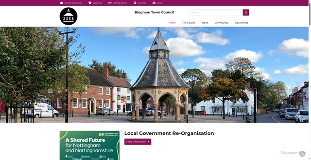 Security scan screenshot of https://www.bingham-tc.gov.uk/
