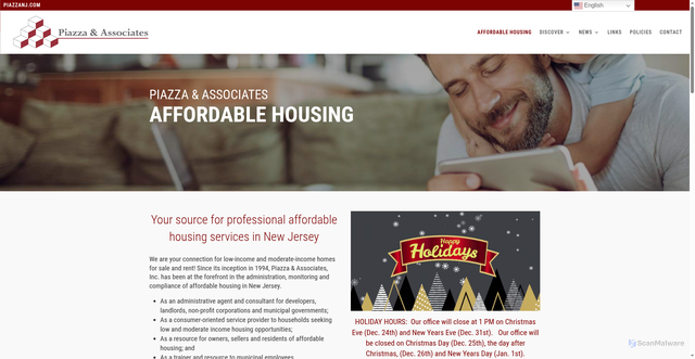 Security scan screenshot of https://www.piazzanj.com/affordable-housing/