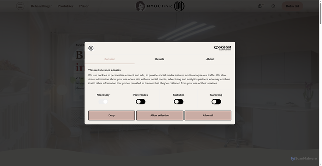 Security scan screenshot of https://drnina.se/