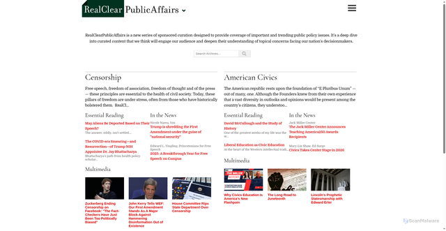 Security scan screenshot of https://realclearpublicaffairs.com