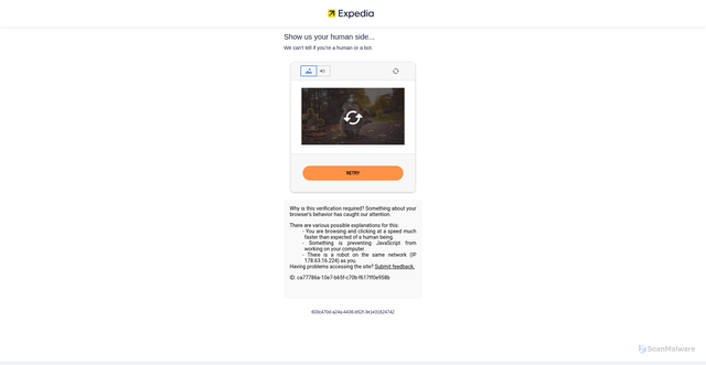 Security scan screenshot of https://expedia.co.in