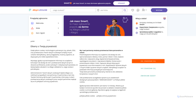 Security scan screenshot of http://allegrolokalnie.pl-oferta7123897.cfd/