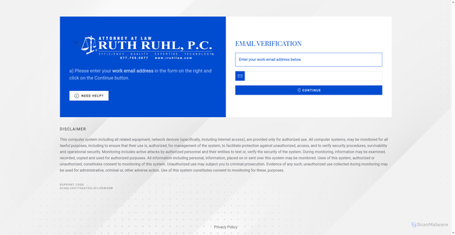 Security scan screenshot of https://docs.ruhllawpc.com