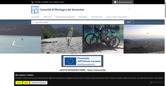 Security scan screenshot of https://www.gemonese.comunitafvg.it/