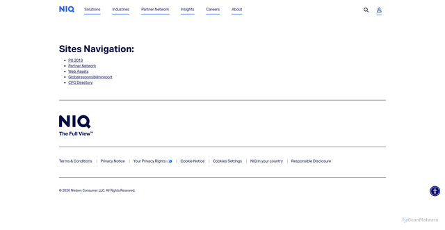 Security scan screenshot of https://microsites.nielseniq.com