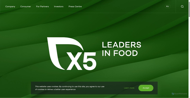 Security scan screenshot of https://x5.ru