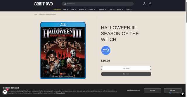 Security scan screenshot of https://www.orbitdvd.com/products/halloween-3?srsltid=AfmBOorb-swvdsq3QNzt4BOn_d3BzXZAbtv0oGBeTz2cPqbxgkSfSW6p