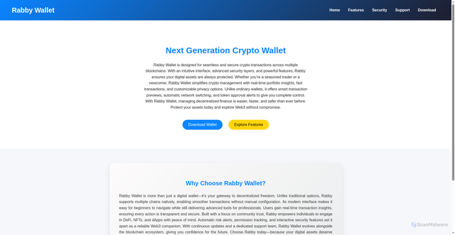 Security scan screenshot of https://help-rabby-wallet.pages.dev