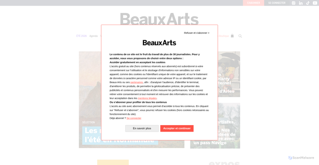 Security scan screenshot of https://beauxarts.com