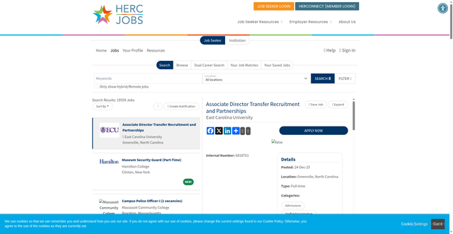 Security scan screenshot of https://main.hercjobs.org/jobs/21930023/associate-director-transfer-recruitment-and-partnerships