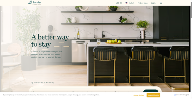 Security scan screenshot of https://www.sonder.com/