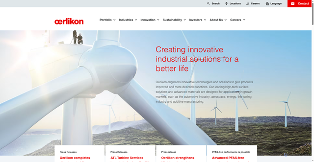 Security scan screenshot of https://oerlikon.com