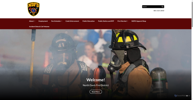 Security scan screenshot of https://www.northdavisfireut.gov/
