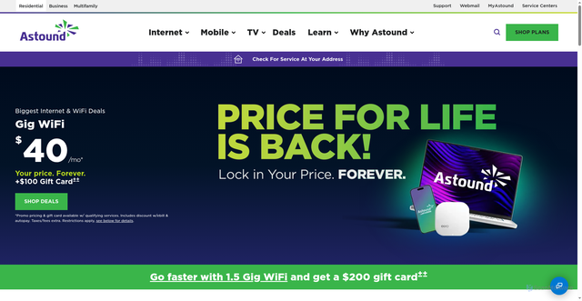 Security scan screenshot of https://www.astound.com